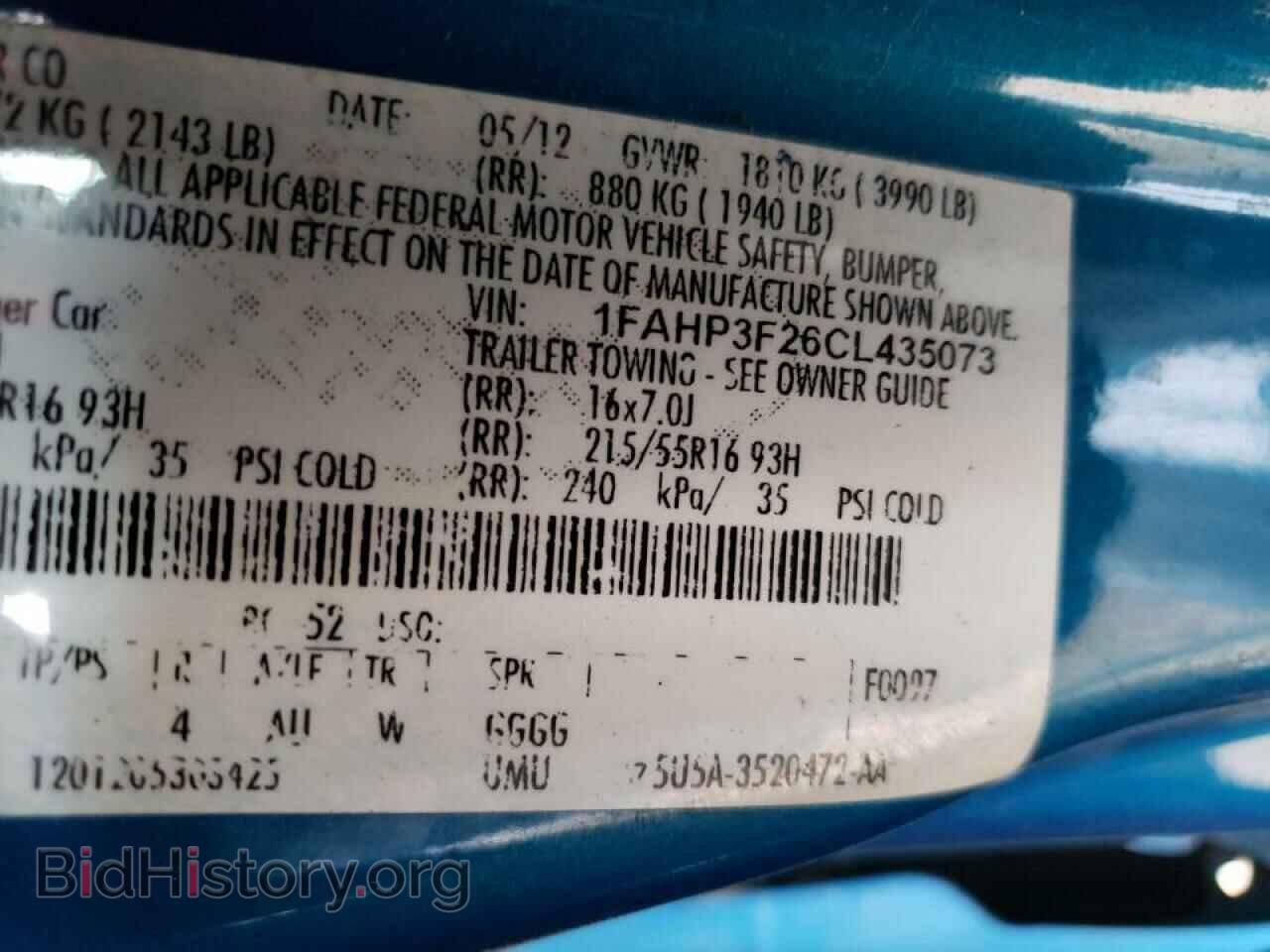 2012 FORD FOCUS - VIN: 1FAHP3F26CL435073 - Фото 10