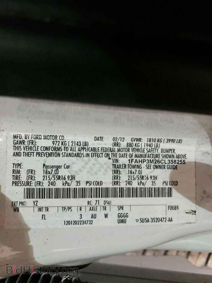 2012 FORD ALL Models - VIN: 1FAHP3M26CL358255 - Photo 12