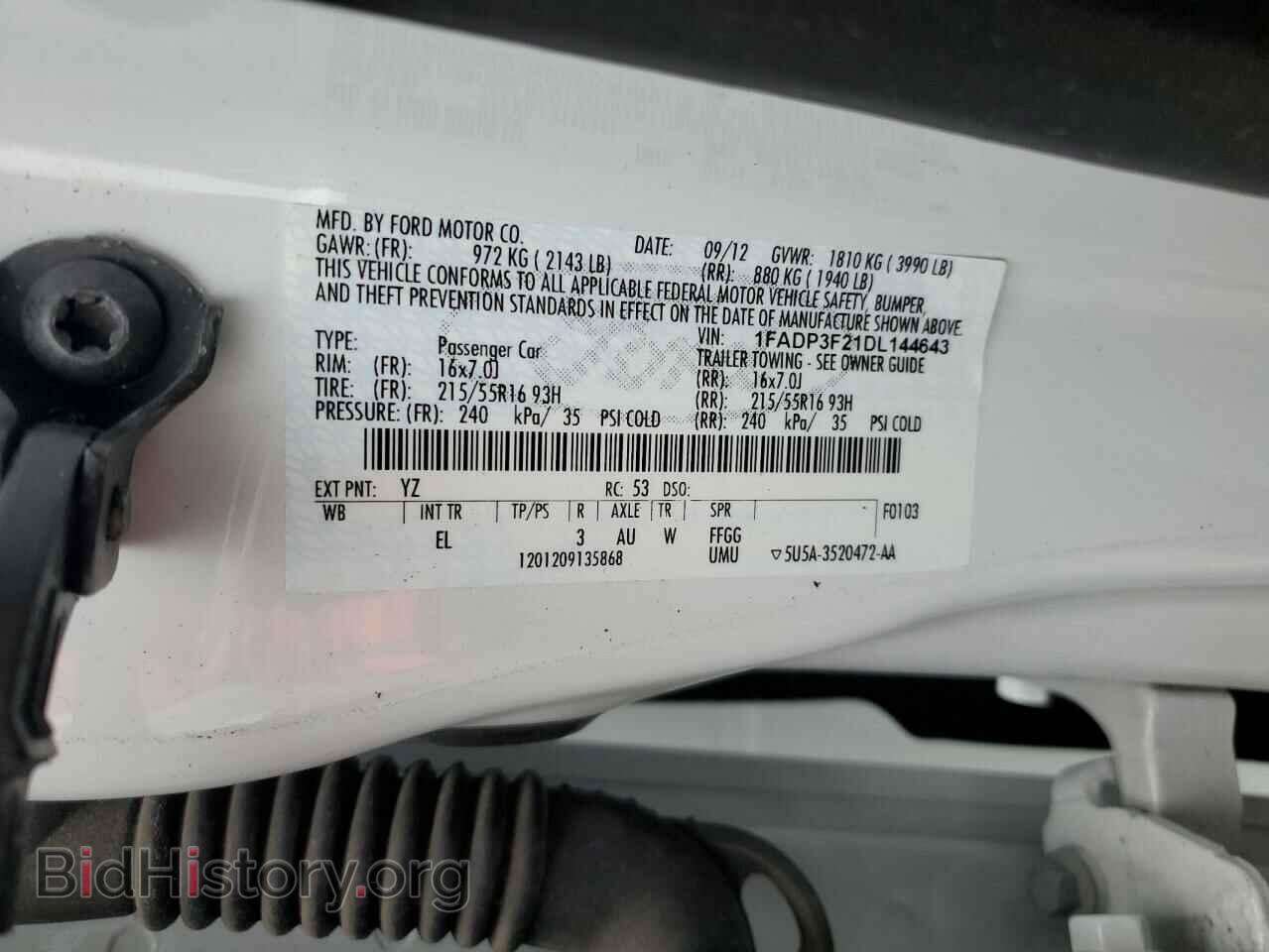 2013 FORD FOCUS - VIN: 1FADP3F21DL144643 - Фото 13