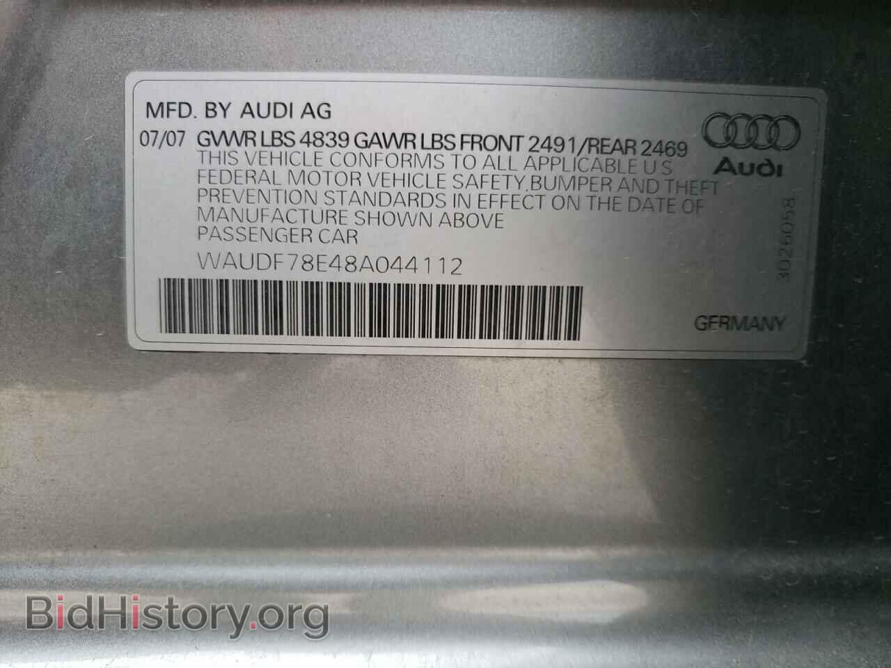 2008 AUDI A4 - VIN: WAUDF78E48A044112 - Фото 10