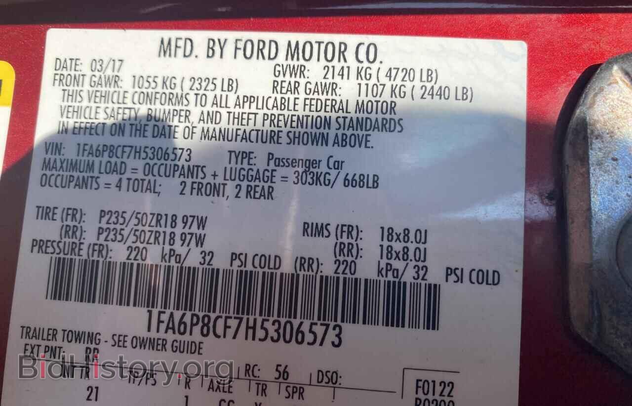 2017 FORD MUSTANG - VIN: 1FA6P8CF7H5306573 - Фото 10