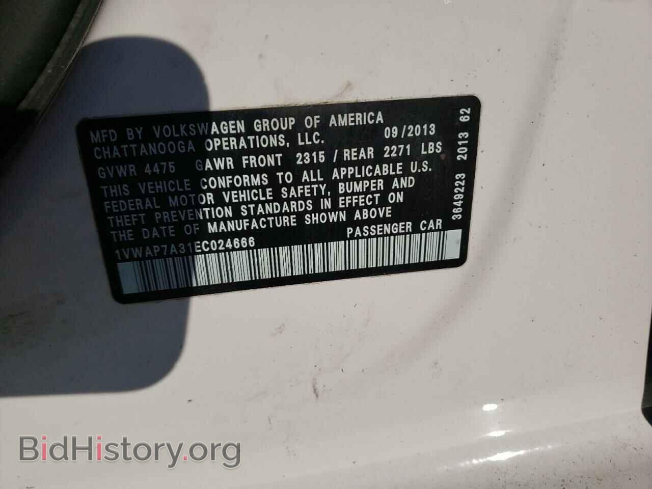 2014 VOLKSWAGEN PASSAT - VIN: 1VWAP7A31EC024666 - Фото 10