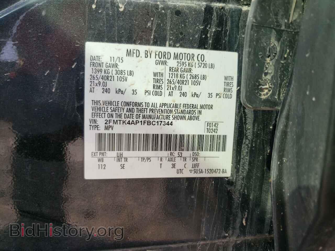 2015 FORD EDGE - VIN: 2FMTK4AP1FBC17344 - Photo 13