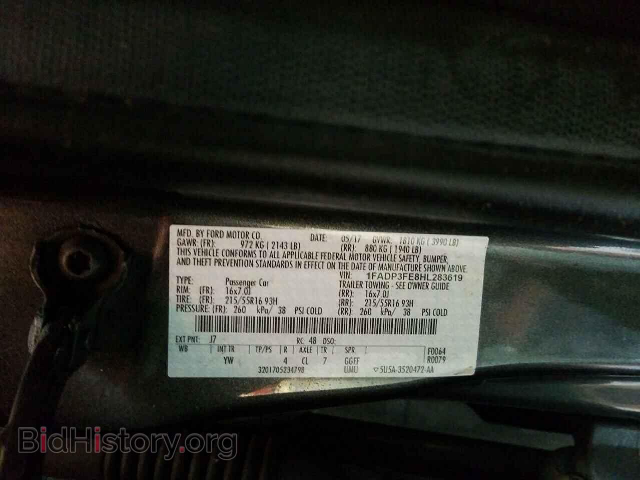 2017 FORD FOCUS - VIN: 1FADP3FE8HL283619 - Фото 10