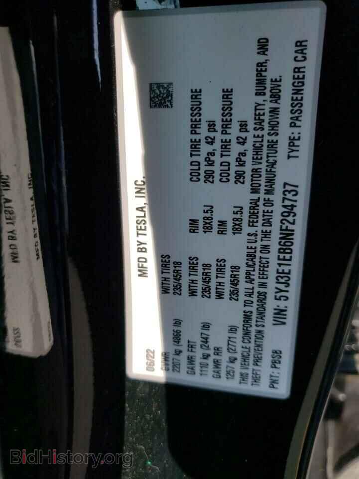 2022 TESLA MODEL 3 - VIN: 5YJ3E1EB6NF294737 - Photo 12