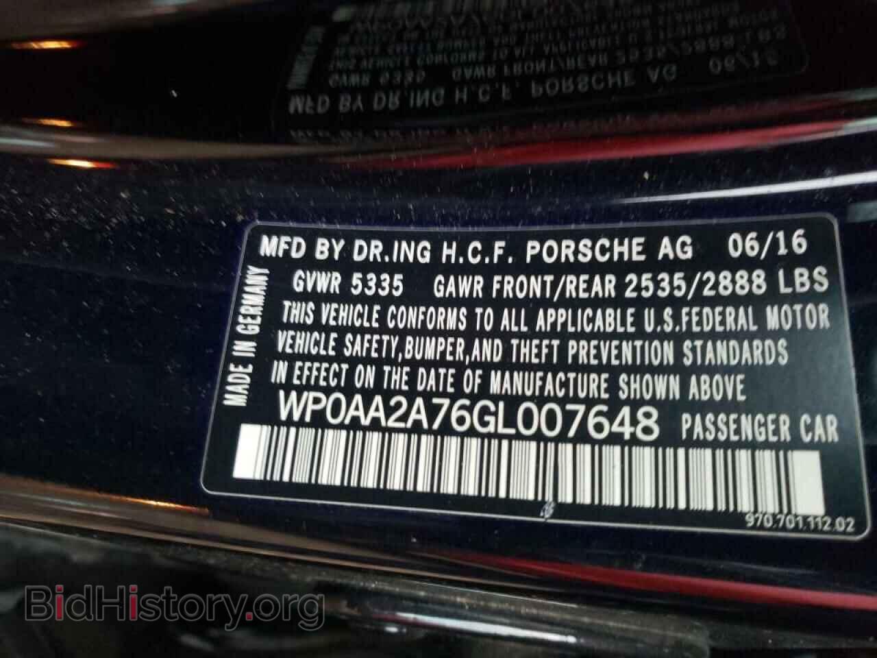 2016 PORSCHE PANAMERA - VIN: WP0AA2A76GL007648 - Фото 10