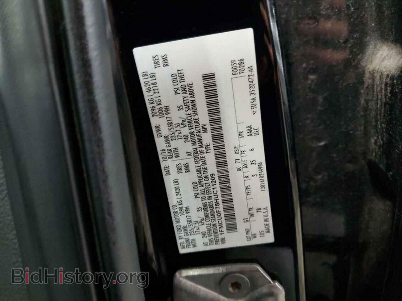 2017 FORD ESCAPE - VIN: 1FMCU0F78HUC11209 - Фото 14
