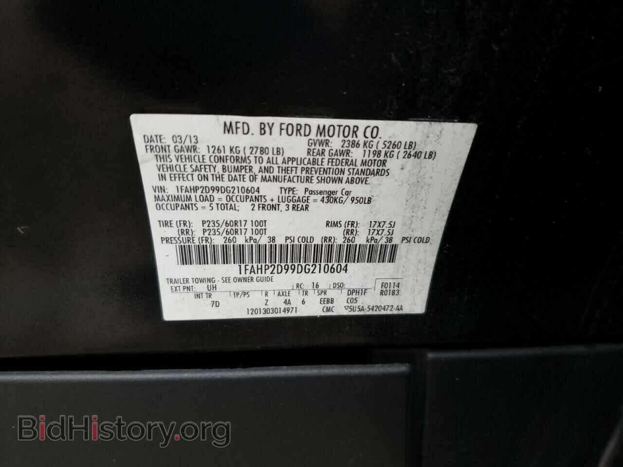 2013 FORD TAURUS - VIN: 1FAHP2D99DG210604 - Photo 10