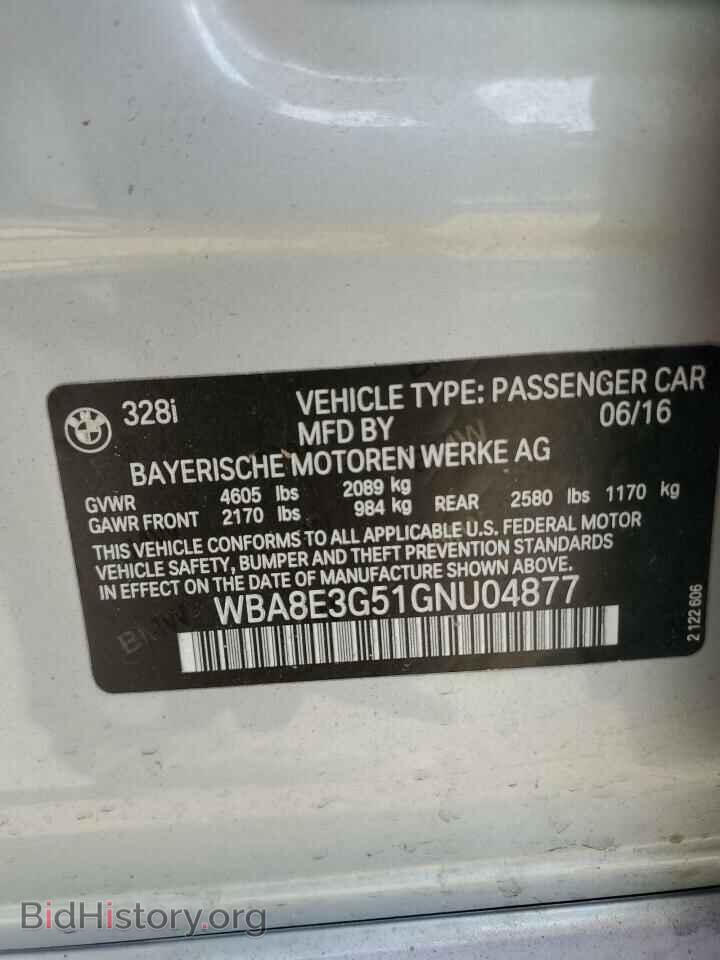 2016 BMW 3 SERIES - VIN: WBA8E3G51GNU04877 - Фото 12