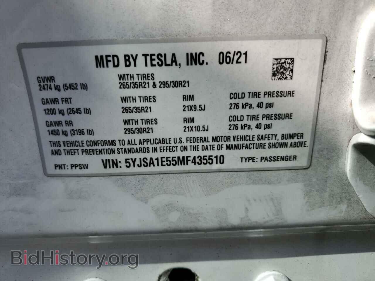 2021 TESLA MODEL S - VIN: 5YJSA1E55MF435510 - Photo 12