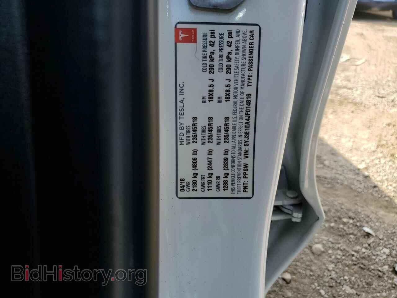 2018 TESLA MODEL 3 - VIN: 5YJ3E1EA4JF014816 - Фото 12