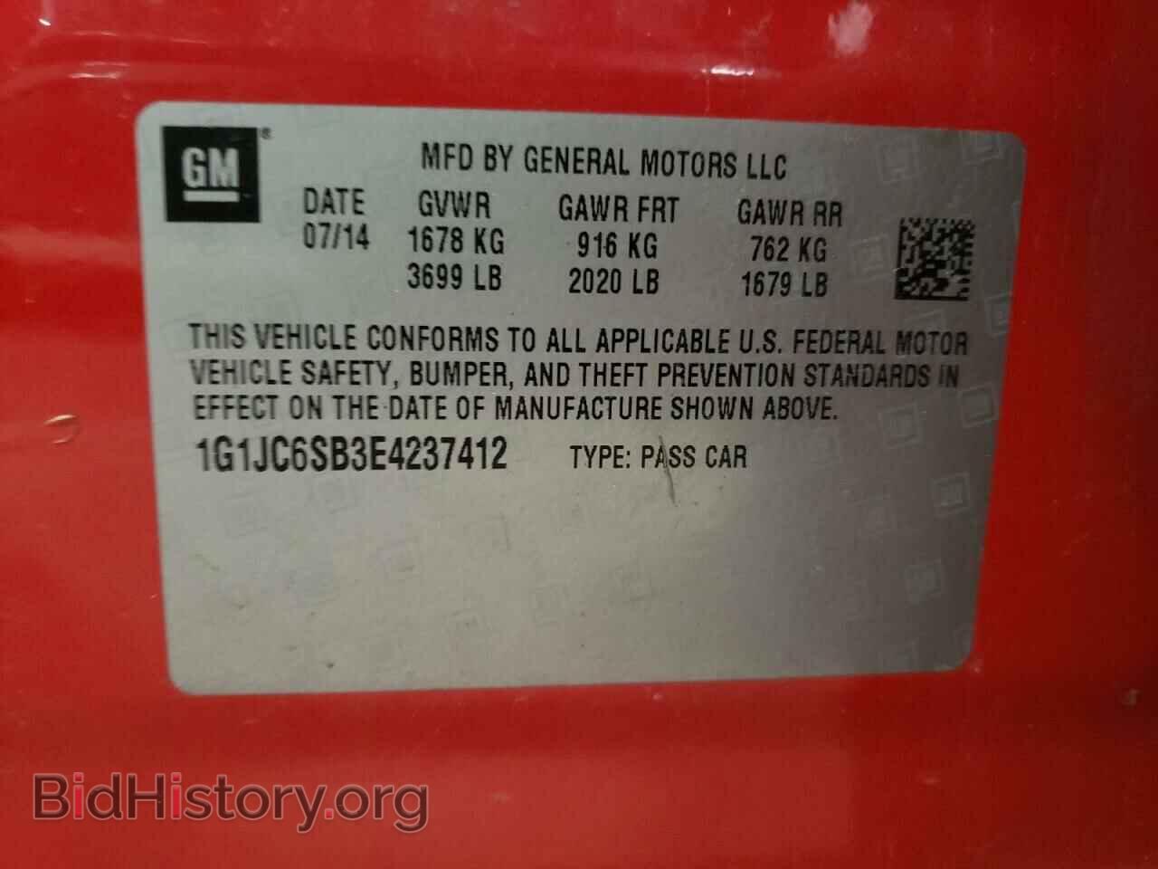 2014 CHEVROLET SONIC - VIN: 1G1JC6SB3E4237412 - Фото 12