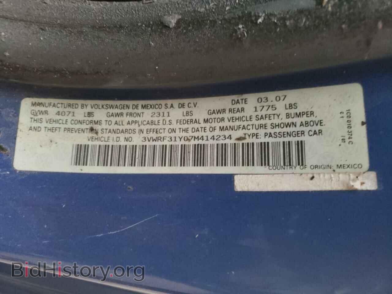 2007 VOLKSWAGEN BEETLE - VIN: 3VWRF31Y07M414234 - Фото 10