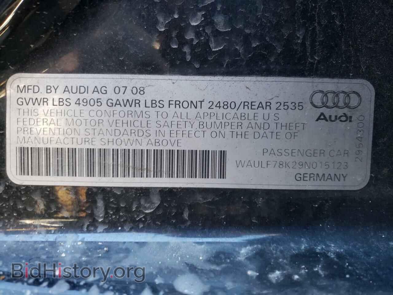 2009 AUDI A4 - VIN: WAULF78K29N015123 - Фото 10