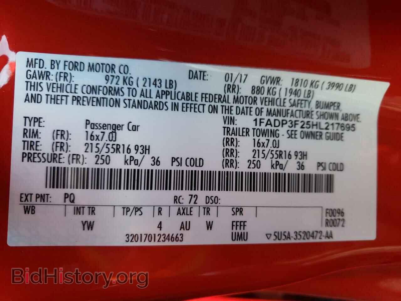 2017 FORD FOCUS - VIN: 1FADP3F25HL217695 - Фото 10