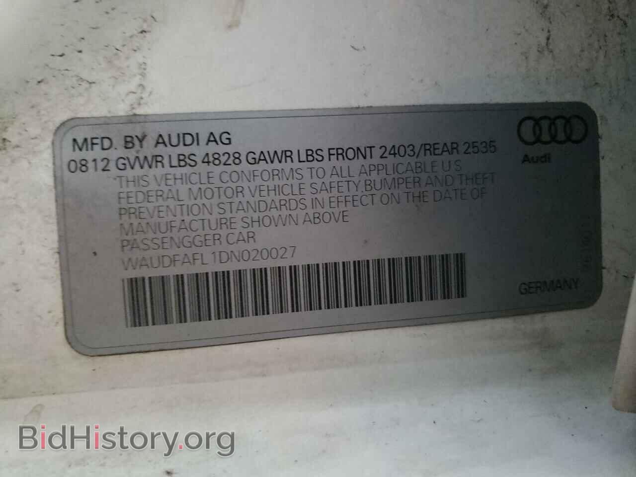 2013 AUDI A4 - VIN: WAUDFAFL1DN020027 - Photo 10