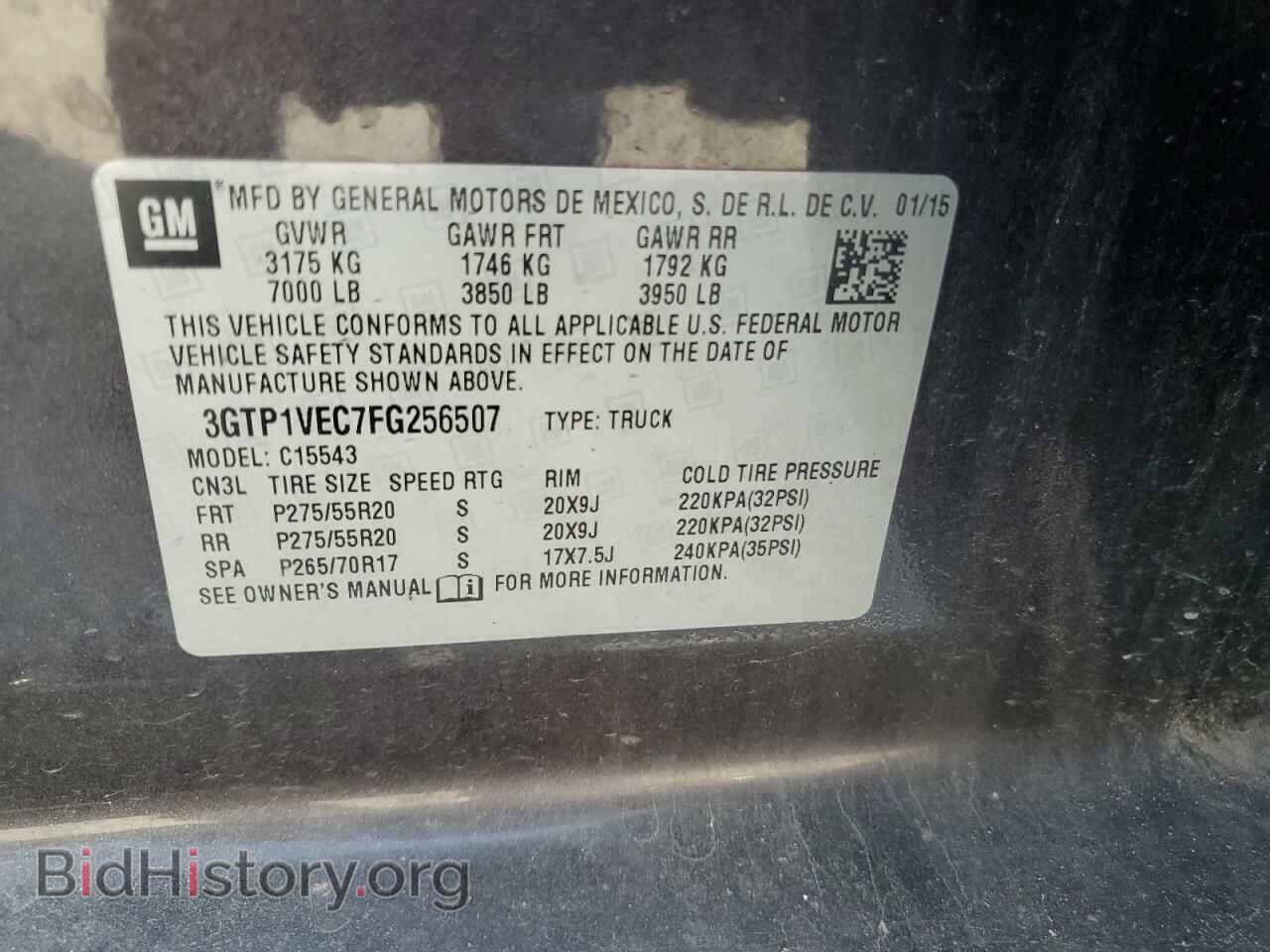 2015 GMC SIERRA - VIN: 3GTP1VEC7FG256507 - Photo 12