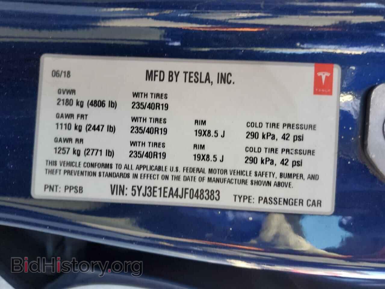 2018 TESLA MODEL 3 - VIN: 5YJ3E1EA4JF048383 - Photo 12