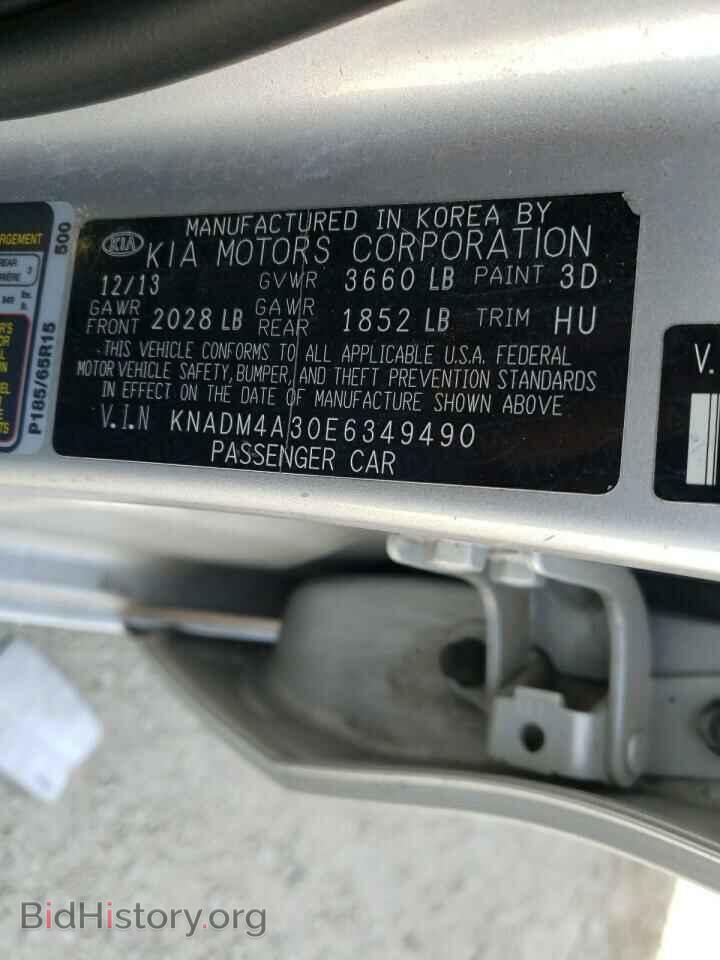 2014 KIA RIO - VIN: KNADM4A30E6349490 - Фото 10