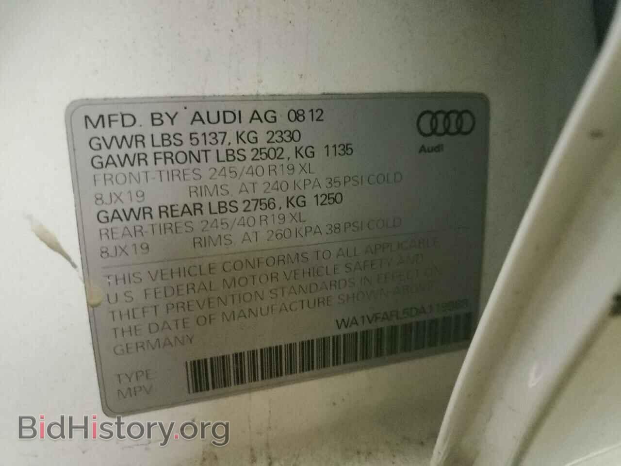 2013 AUDI A4 - VIN: WA1VFAFL5DA119989 - Фото 10