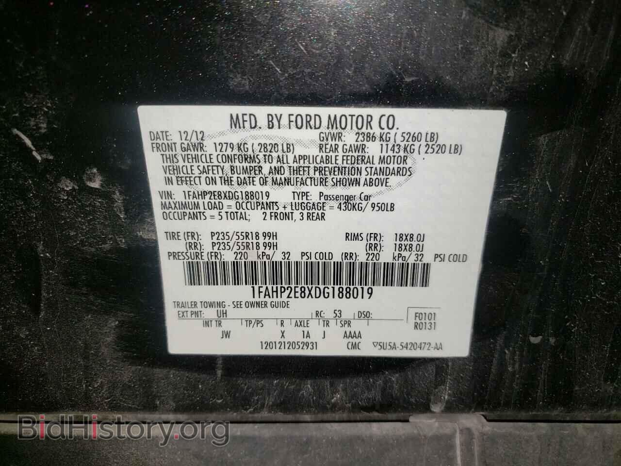 2013 FORD TAURUS - VIN: 1FAHP2E8XDG188019 - Photo 10