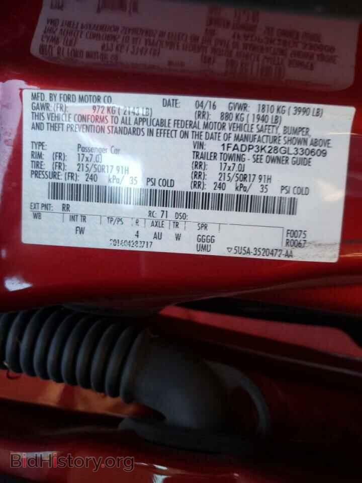 2016 FORD FOCUS - VIN: 1FADP3K28GL330609 - Фото 10