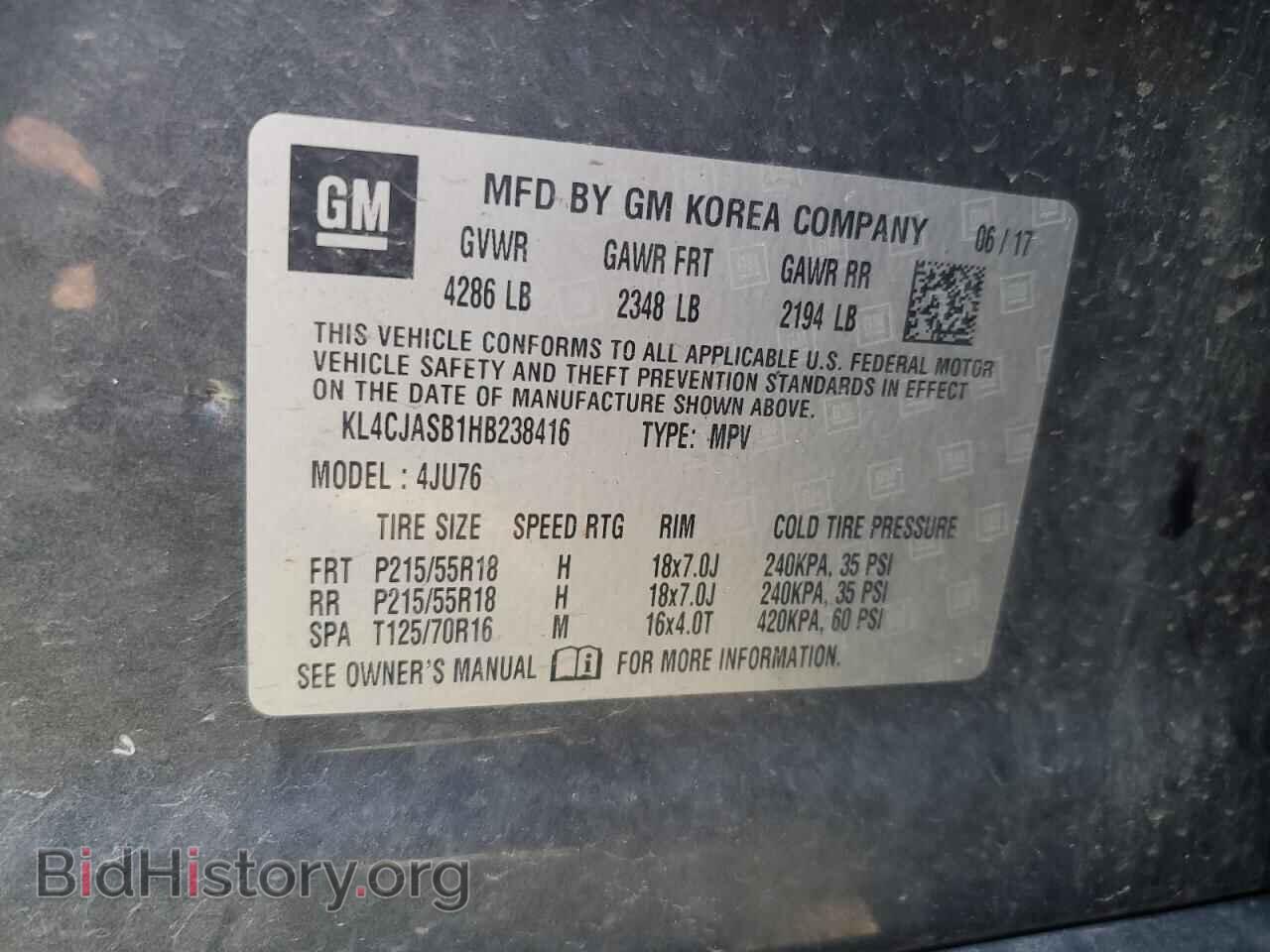 2017 BUICK ENCORE - VIN: KL4CJASB1HB238416 - Photo 13