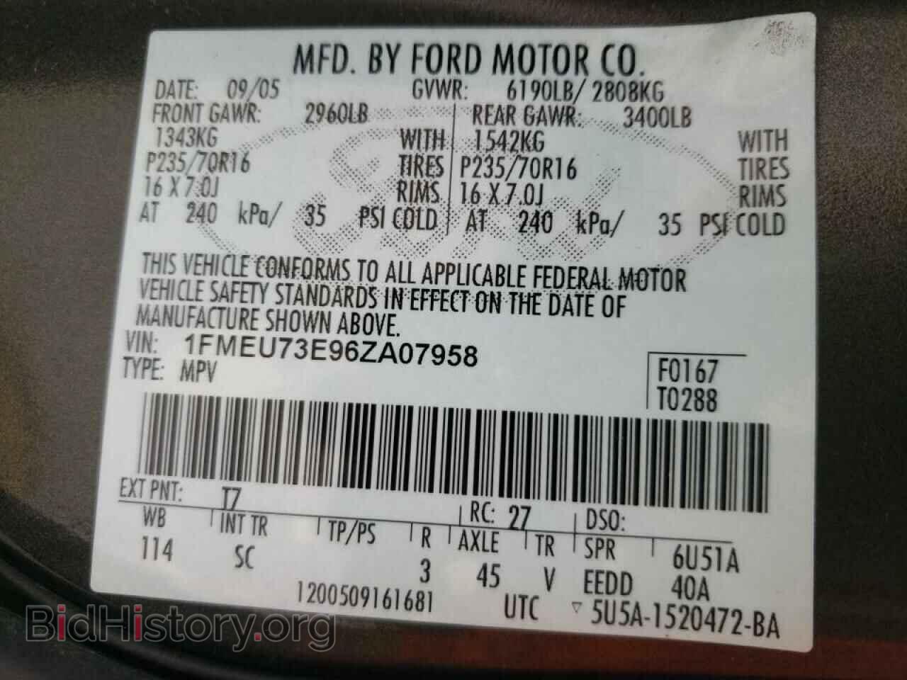 2006 FORD EXPLORER - VIN: 1FMEU73E96ZA07958 - Фото 13