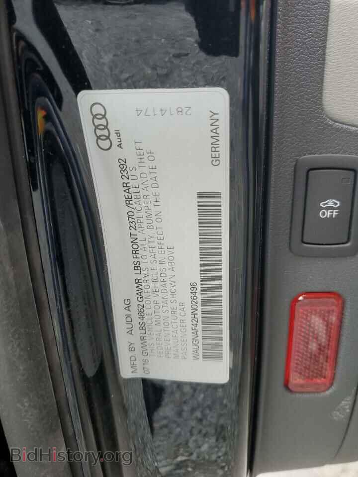 2017 AUDI A4 - VIN: WAUGNAF42HN026496 - Фото 12