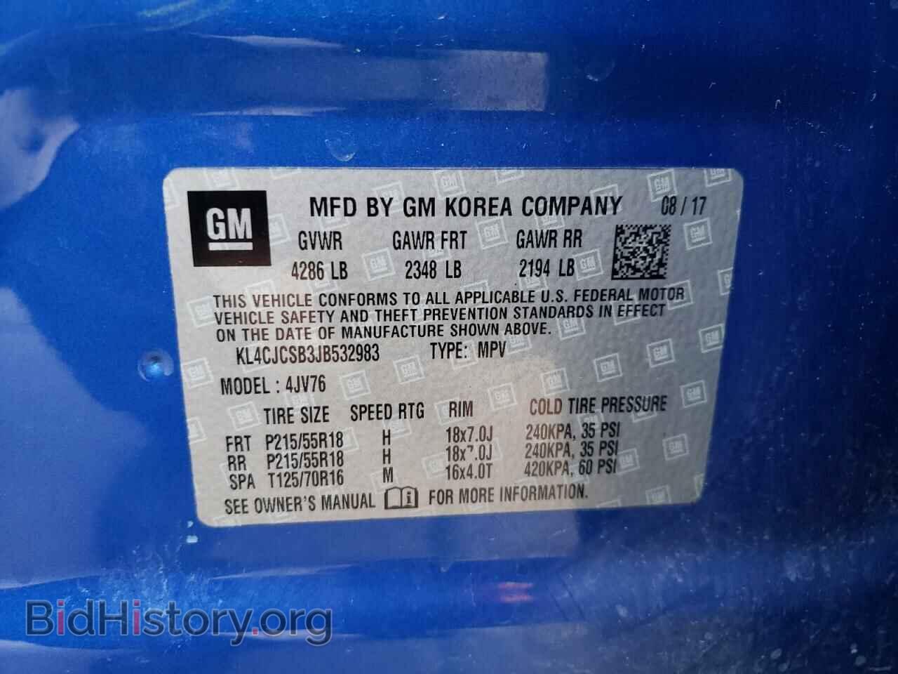 2018 BUICK ENCORE - VIN: KL4CJCSB3JB532983 - Фото 10