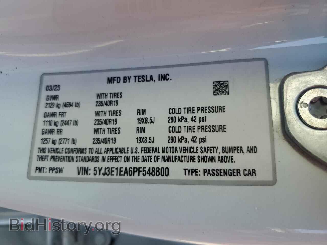 2023 TESLA MODEL 3 - VIN: 5YJ3E1EA6PF548800 - Фото 13