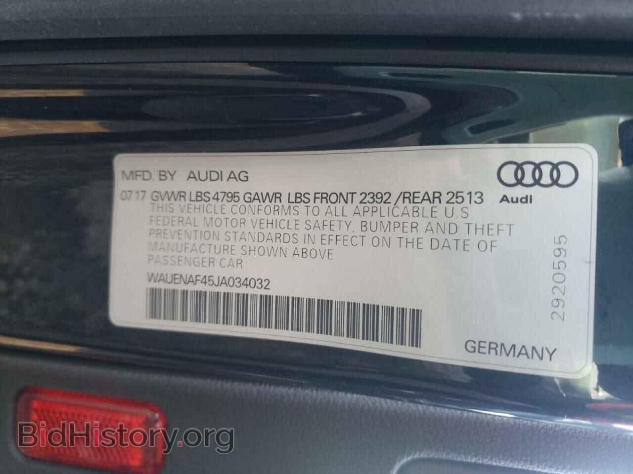 2018 AUDI A4 - VIN: WAUENAF45JA034032 - Фото 10