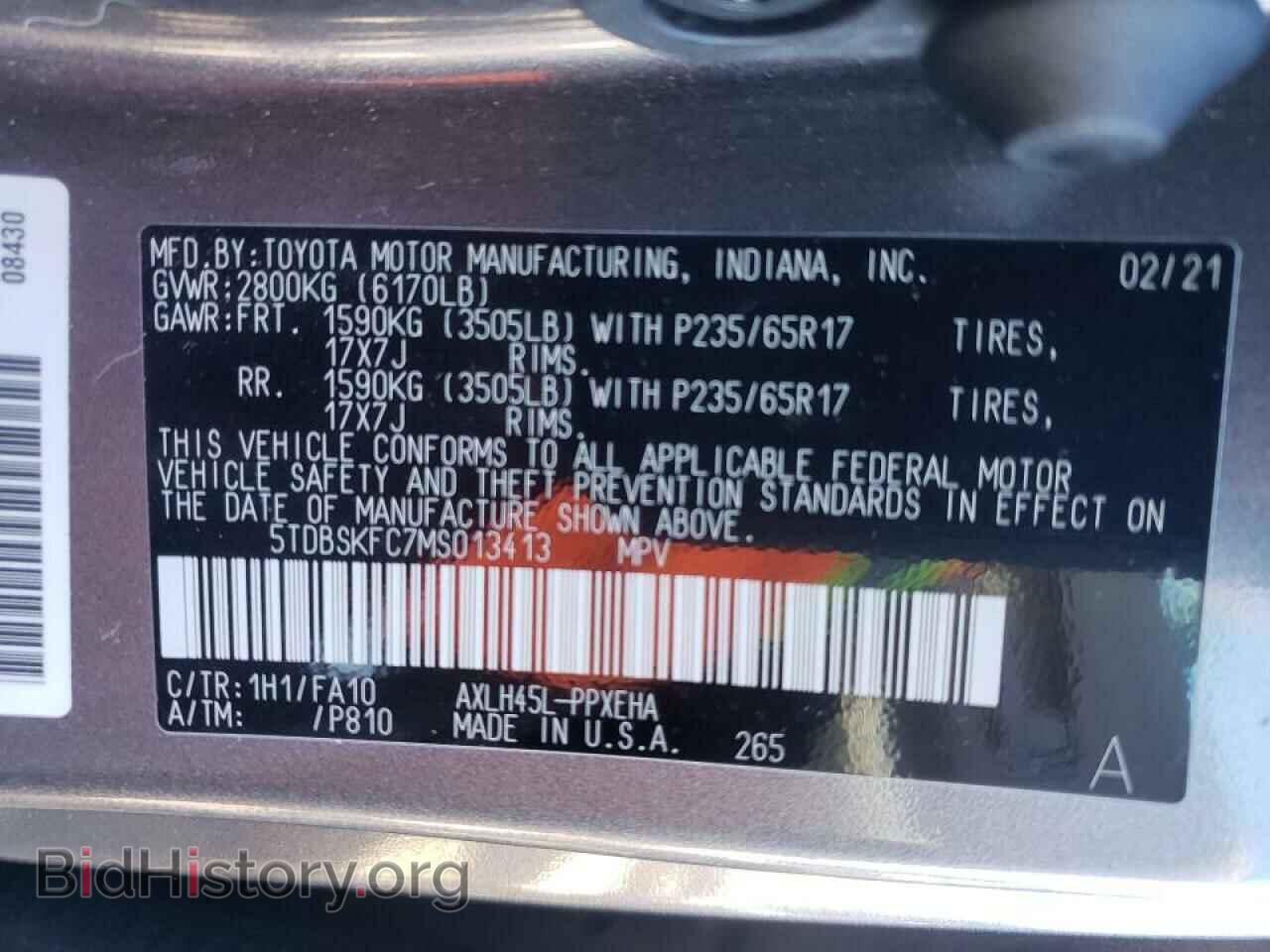 2021 TOYOTA SIENNA - VIN: 5TDBSKFC7MS013413 - Фото 10