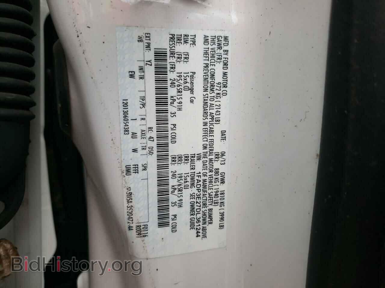 2013 FORD FOCUS - VIN: 1FADP3E27DL361244 - Фото 10
