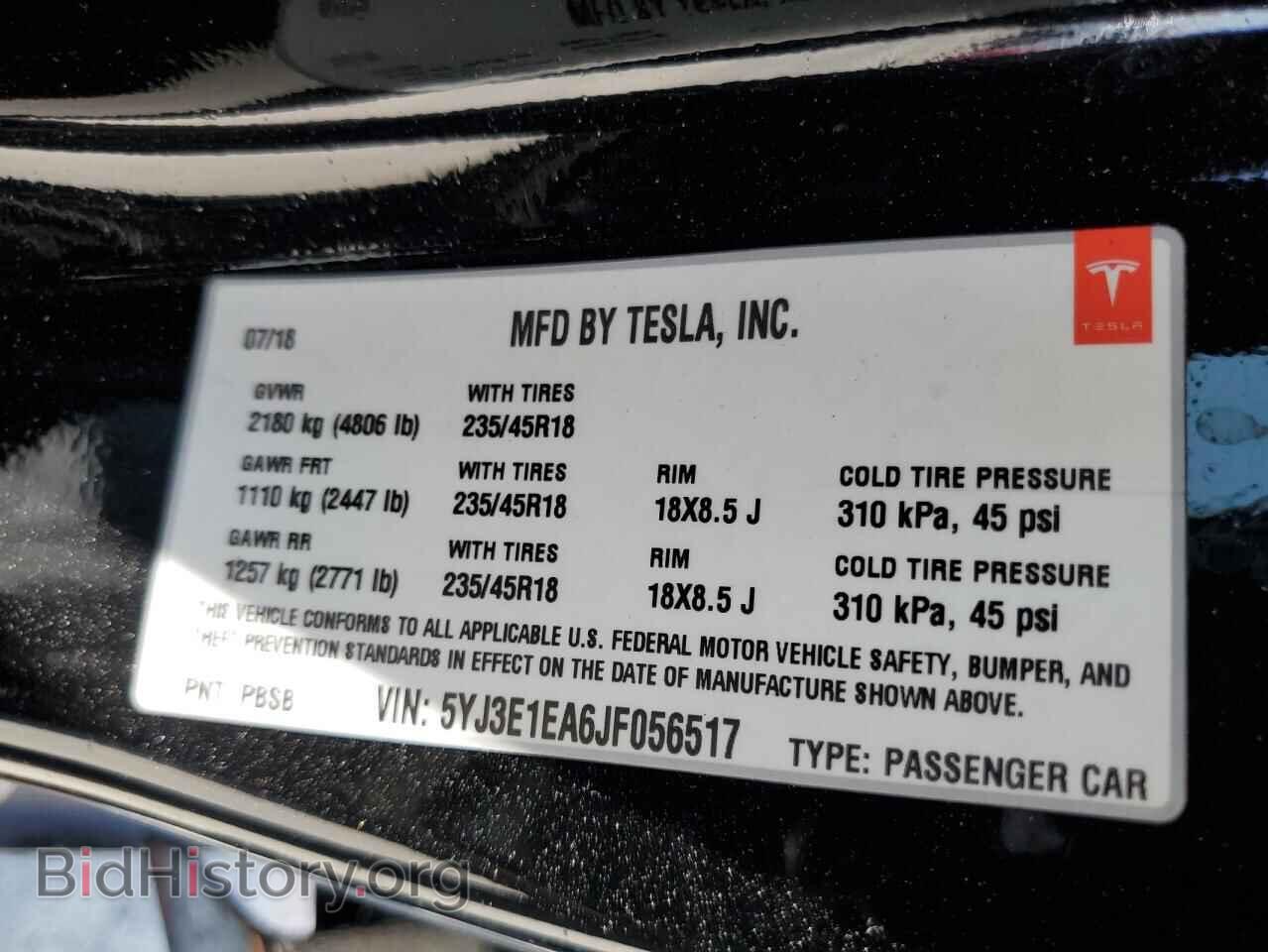 2018 TESLA MODEL 3 - VIN: 5YJ3E1EA6JF056517 - Фото 13