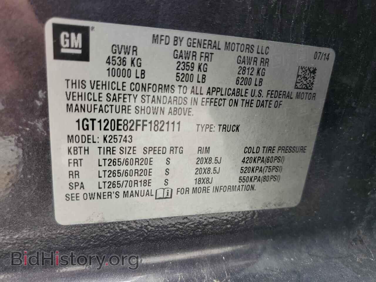2015 GMC SIERRA - VIN: 1GT120E82FF182111 - Фото 12