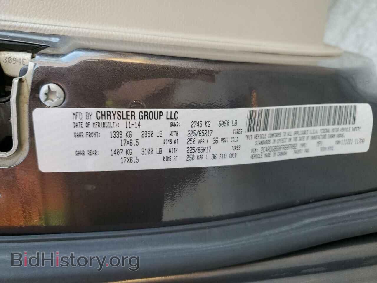 2015 DODGE CARAVAN - VIN: 2C4RDGBG0FR607092 - Фото 13