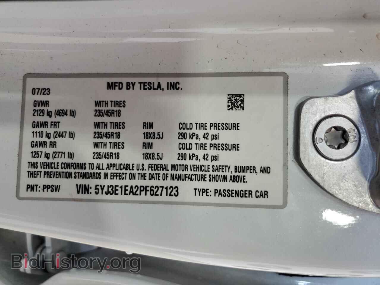 2023 TESLA MODEL 3 - VIN: 5YJ3E1EA2PF627123 - Фото 12