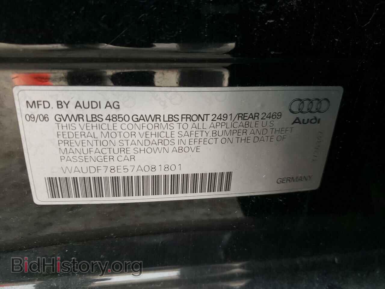 2007 AUDI A4 - VIN: WAUDF78E57A081801 - Photo 10