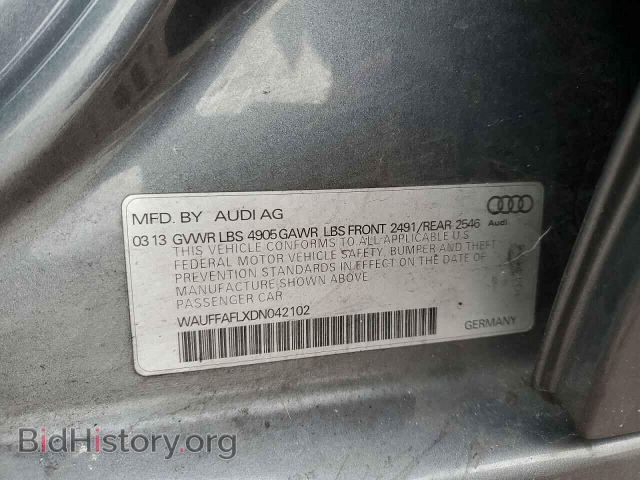 2013 AUDI A4 - VIN: WAUFFAFLXDN042102 - Фото 12