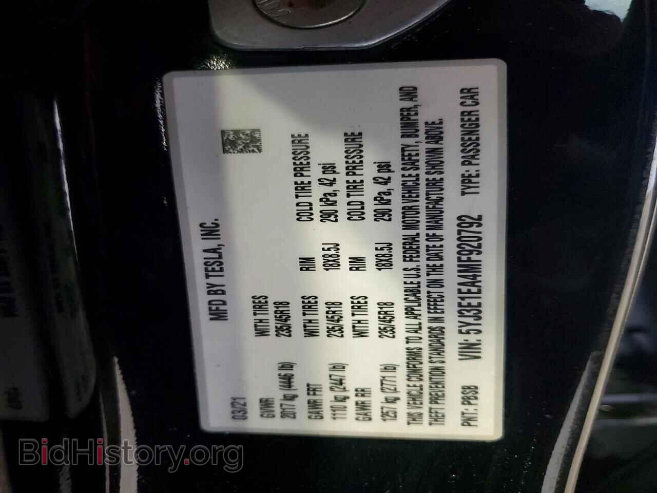 2021 TESLA MODEL 3 - VIN: 5YJ3E1EA4MF920792 - Photo 12