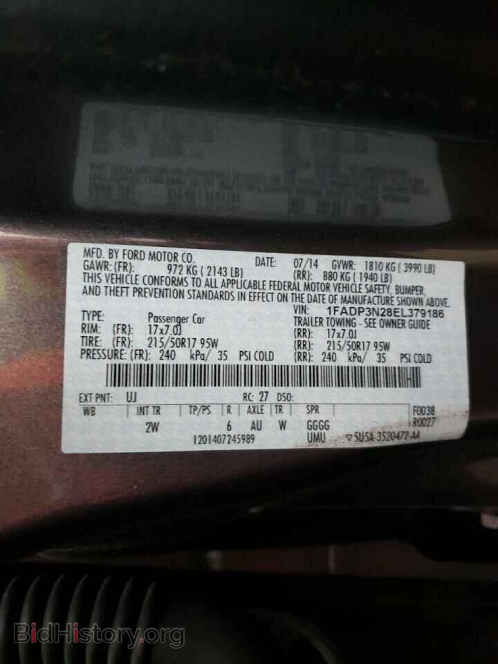 2014 FORD FOCUS - VIN: 1FADP3N28EL379186 - Фото 10