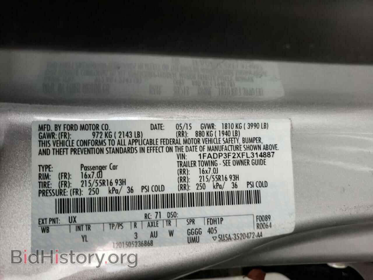 2015 FORD FOCUS - VIN: 1FADP3F2XFL314887 - Photo 10
