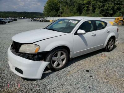 2013 Dodge AVENGER AVENGER SX, white — VIN 1C3CDZCB4DN606918, Copart
