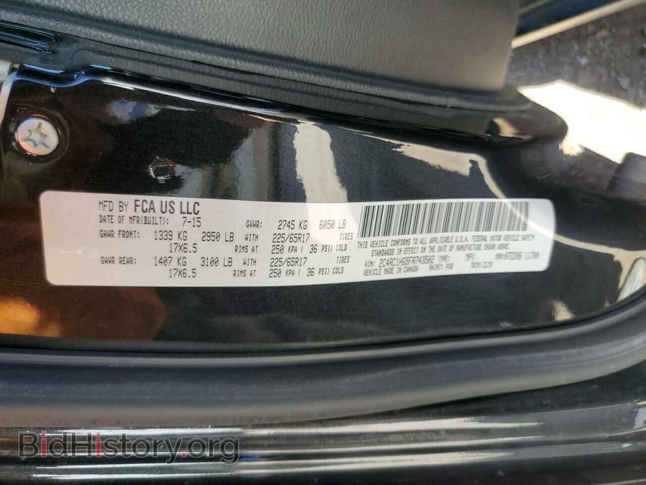 2015 CHRYSLER MINIVAN - VIN: 2C4RC1HG5FR743502 - Фото 14