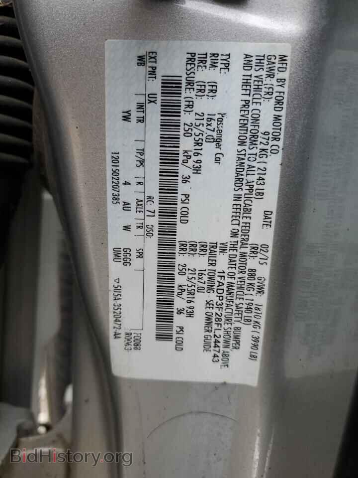 2015 FORD FOCUS - VIN: 1FADP3F28FL244743 - Фото 12