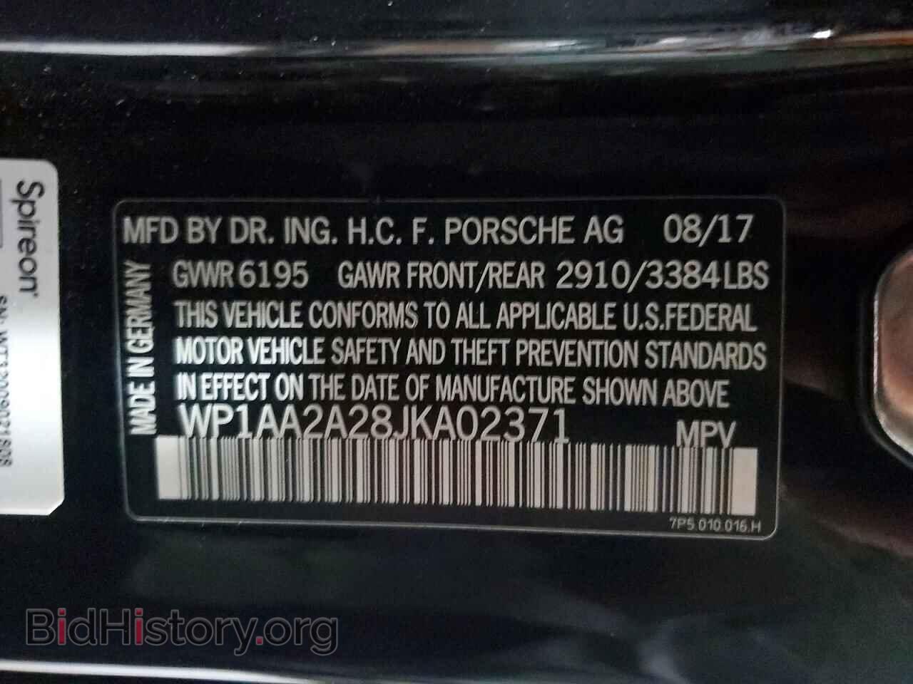2018 PORSCHE CAYENNE - VIN: WP1AA2A28JKA02371 - Photo 14