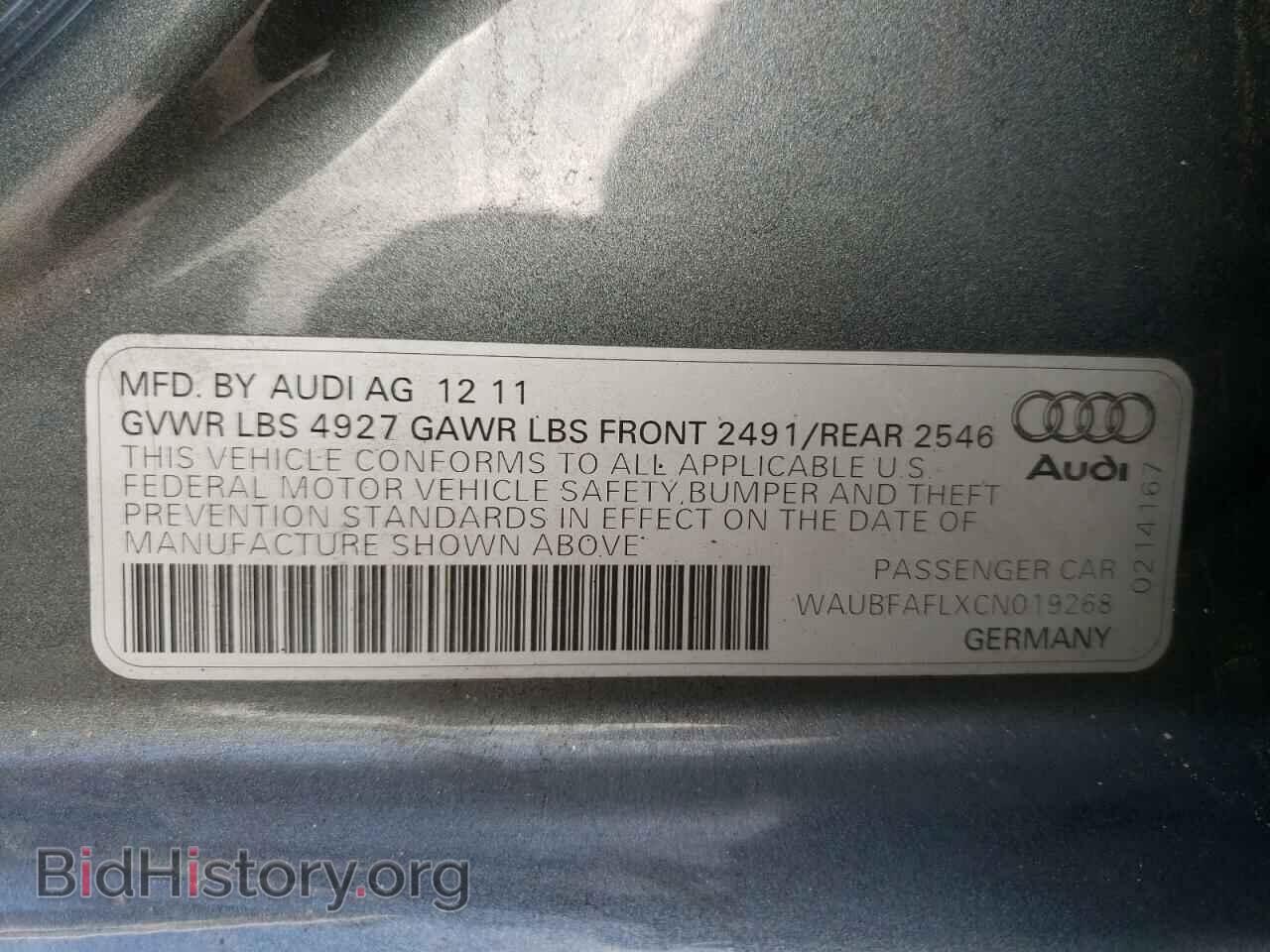 2012 AUDI A4 - VIN: WAUBFAFLXCN019268 - Photo 10