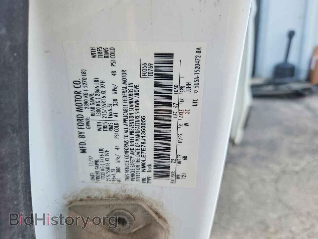 2018 FORD TRANSIT - VIN: NM0LE7E78J1360056 - Photo 13
