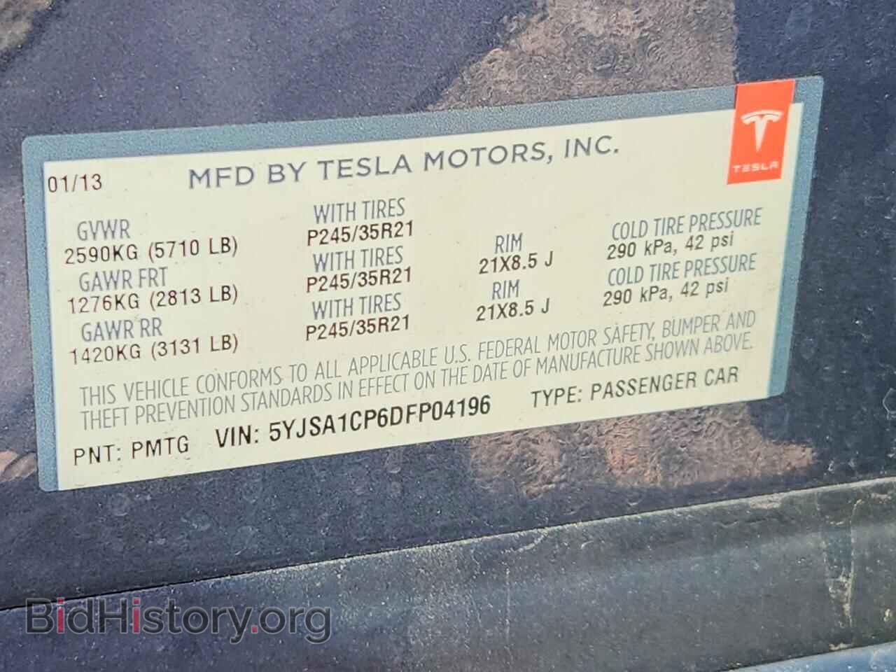 2013 TESLA MODEL S - VIN: 5YJSA1CP6DFP04196 - Photo 12
